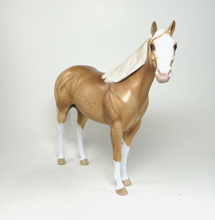 SUGAR SMAX-OOAK DAPPLE GOLDEN PALOMINO ISH MODEL HORSE BY SHERYL LEISURE 5/12