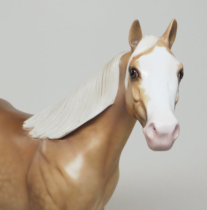 SUGAR SMAX-OOAK DAPPLE GOLDEN PALOMINO ISH MODEL HORSE BY SHERYL LEISURE 5/12