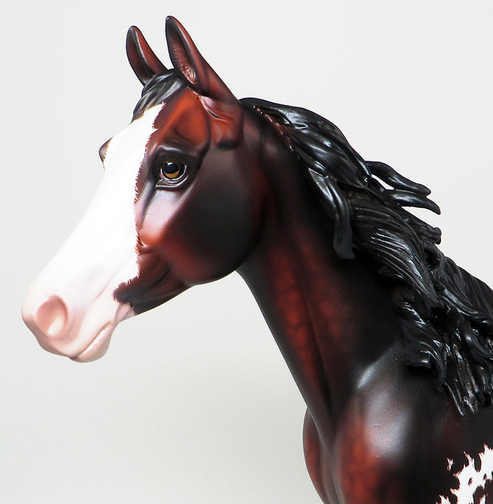 BRITE SOX-OOAK BLOOD BAY ETCHED APPALOOSA PALOUSE MODEL HORSE BY SHERYL LEISURE 5/13