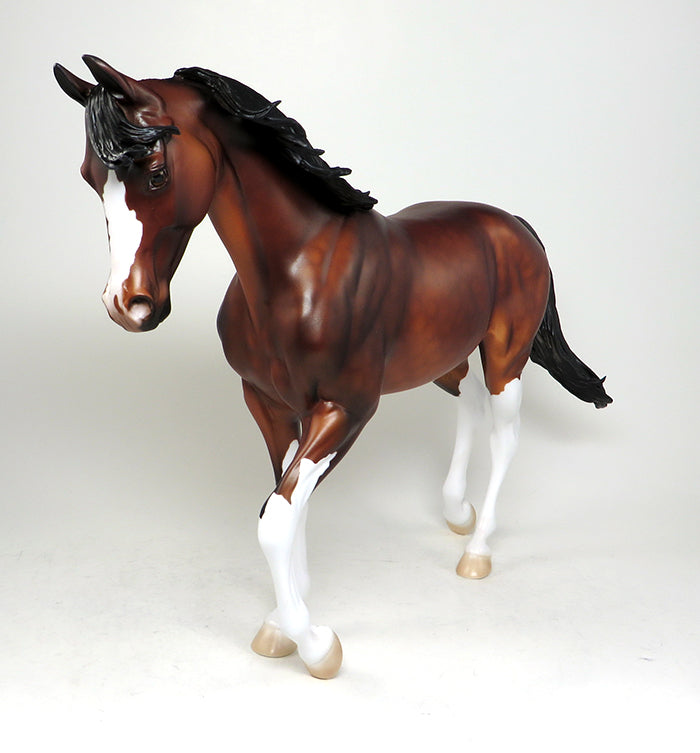 HATS OFF-OOAK DAPPLE BAY THOROUGHBRED MODEL HORSE 5/13