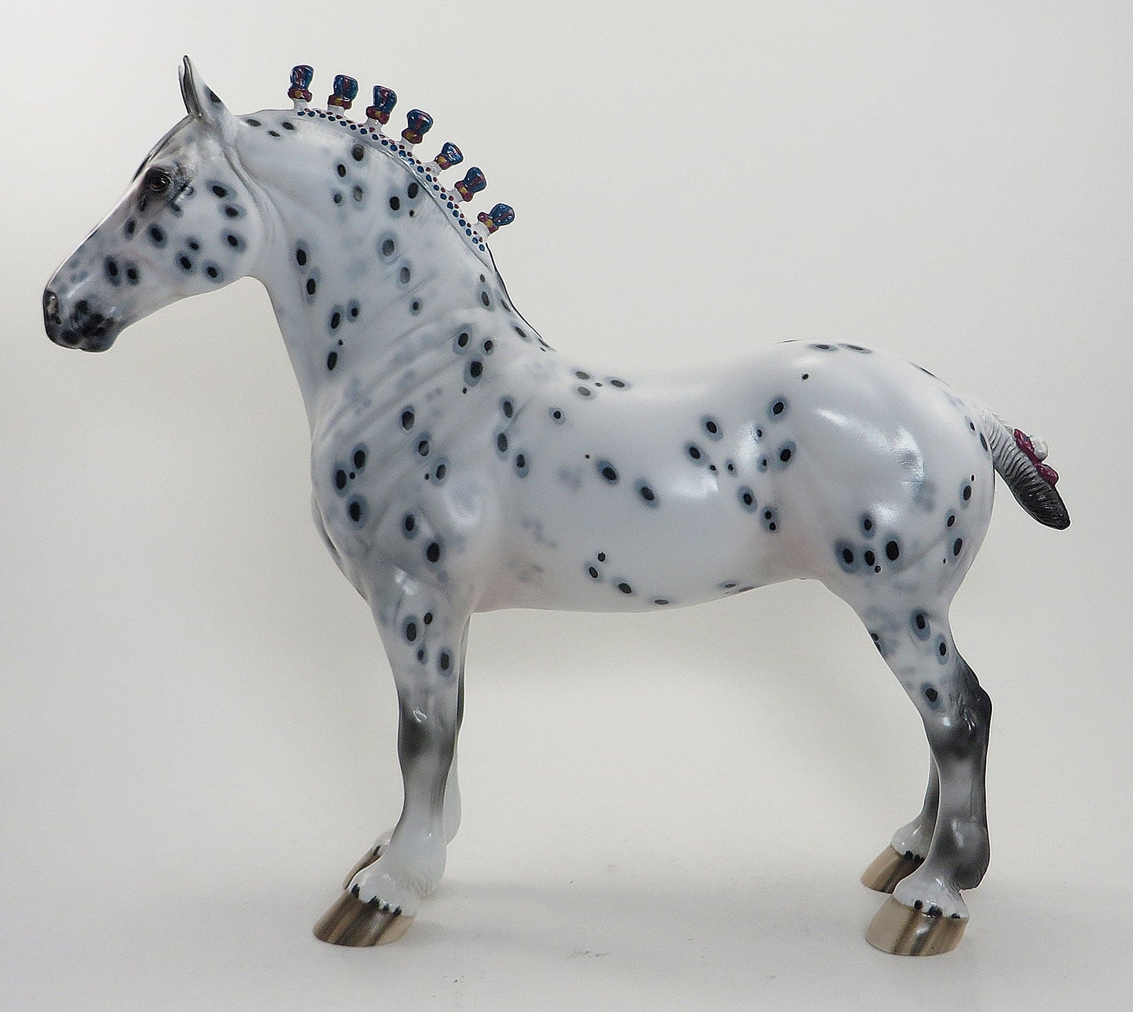 ADVENTURE TIME - OOAK Appaloosa Standing Drafter with Pink & Blue Ribbons - 8/14