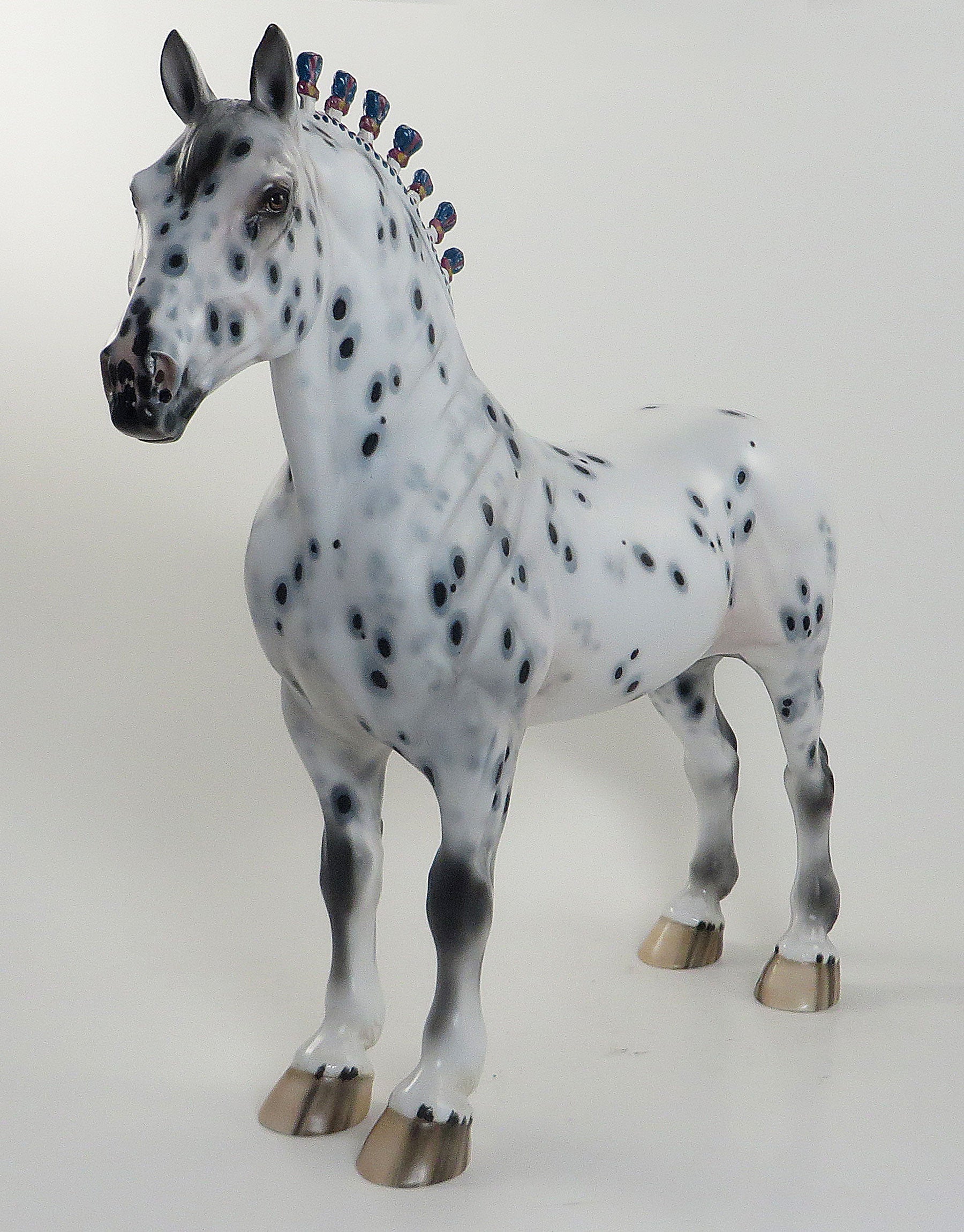 ADVENTURE TIME - OOAK Appaloosa Standing Drafter with Pink &amp; Blue Ribbons - 8/14