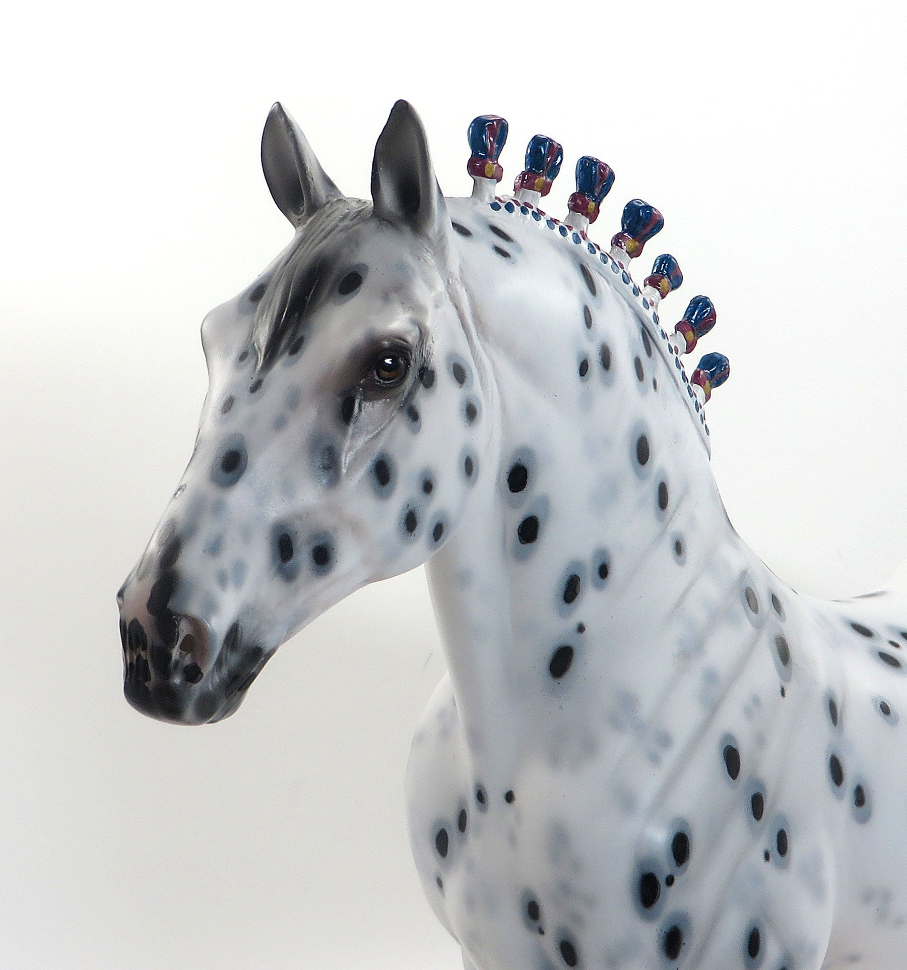 ADVENTURE TIME - OOAK Appaloosa Standing Drafter with Pink &amp; Blue Ribbons - 8/14