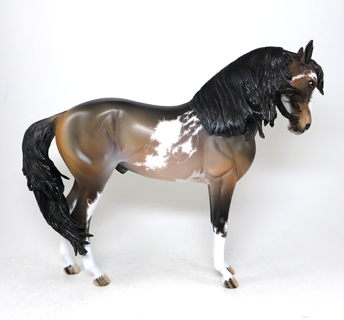 SUPERHERO-OOAK SEAL BAY PINTO ANDALUSIAN MODEL HORSE 5/13