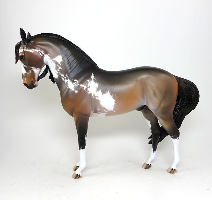 SUPERHERO-OOAK SEAL BAY PINTO ANDALUSIAN MODEL HORSE 5/13