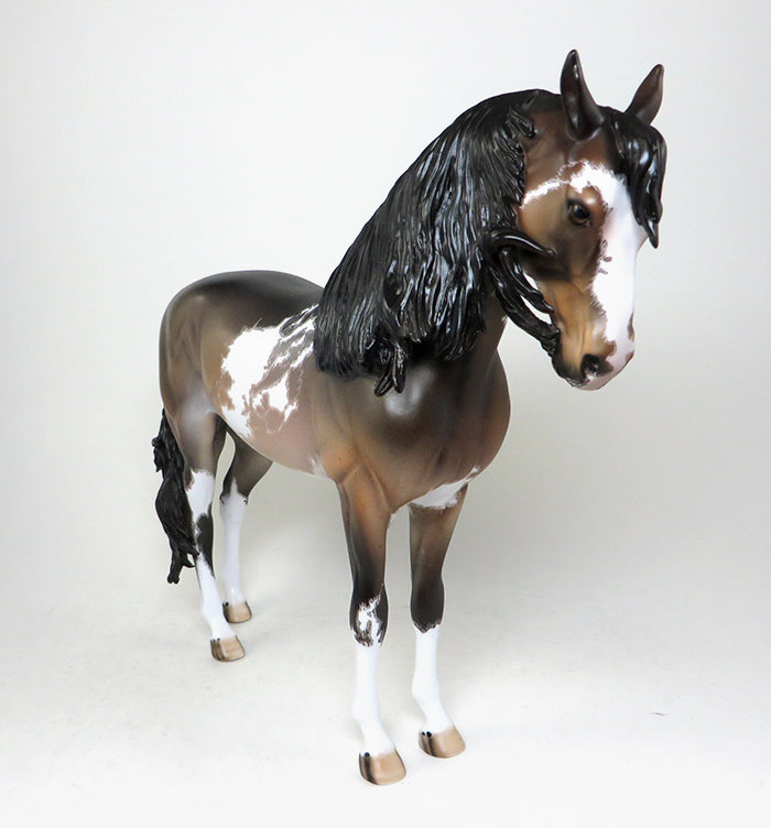SUPERHERO-OOAK SEAL BAY PINTO ANDALUSIAN MODEL HORSE 5/13