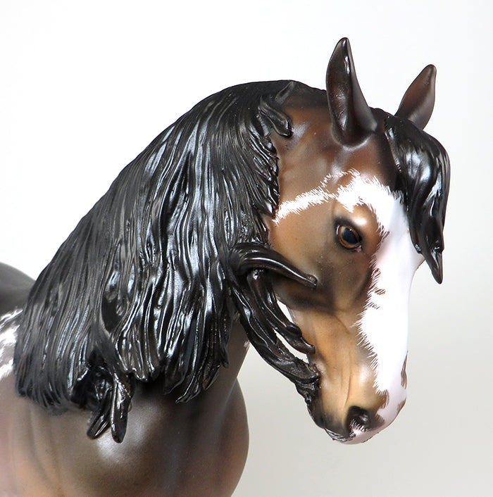 SUPERHERO-OOAK SEAL BAY PINTO ANDALUSIAN MODEL HORSE 5/13