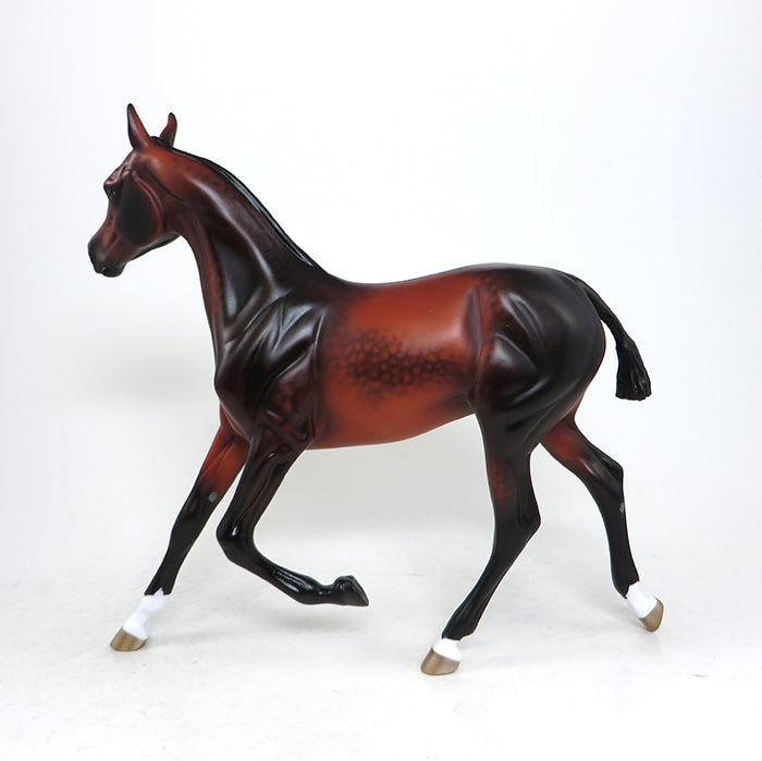 CORIZON DE LA LUNA-LE-4 BLOOD BAY ANDALUSIAN YEARLING MODEL HORSE BY SHERYL LEISURE 5/20
