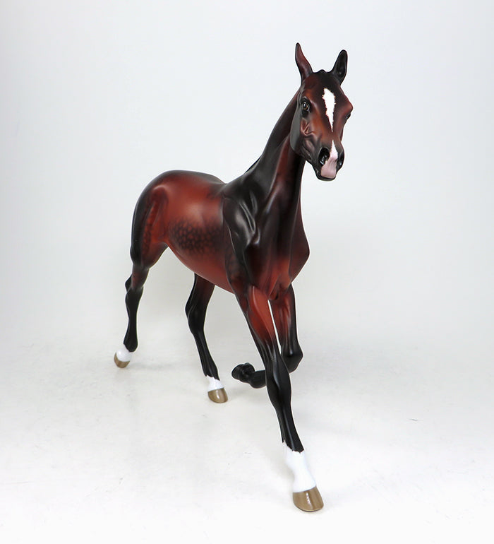 CORIZON DE LA LUNA-LE-4 BLOOD BAY ANDALUSIAN YEARLING MODEL HORSE BY SHERYL LEISURE 5/20