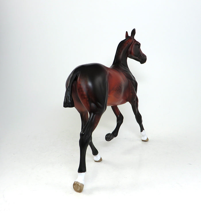 CORIZON DE LA LUNA-LE-4 BLOOD BAY ANDALUSIAN YEARLING MODEL HORSE BY SHERYL LEISURE 5/20