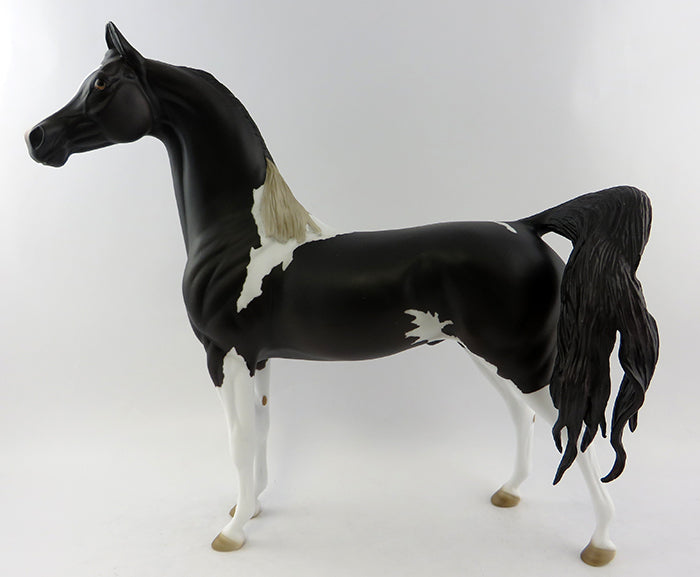 SATORIOUS~OOAK BLACK AND WHITE PAINT ARABIAN MODEL HORSE 11/4/16