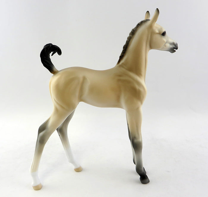 SUZIE Q-OOAK BUCKSKIN FOAL MODEL HORSE BY CARRIE KELLER  11/3/16
