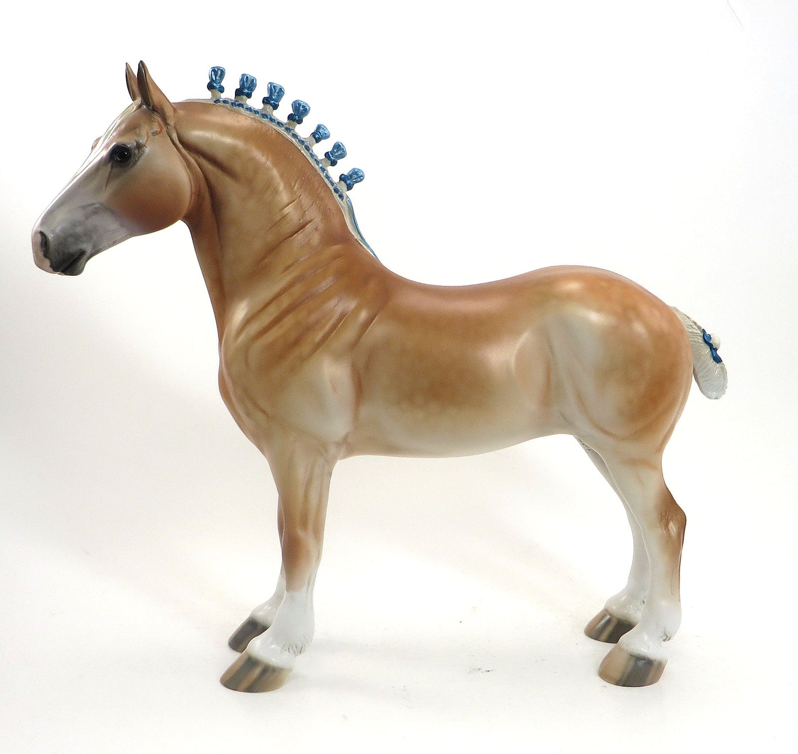 CINNAMON BUN - OOAK Belgian Standing Drafter W/Blue Ribbons 8/14