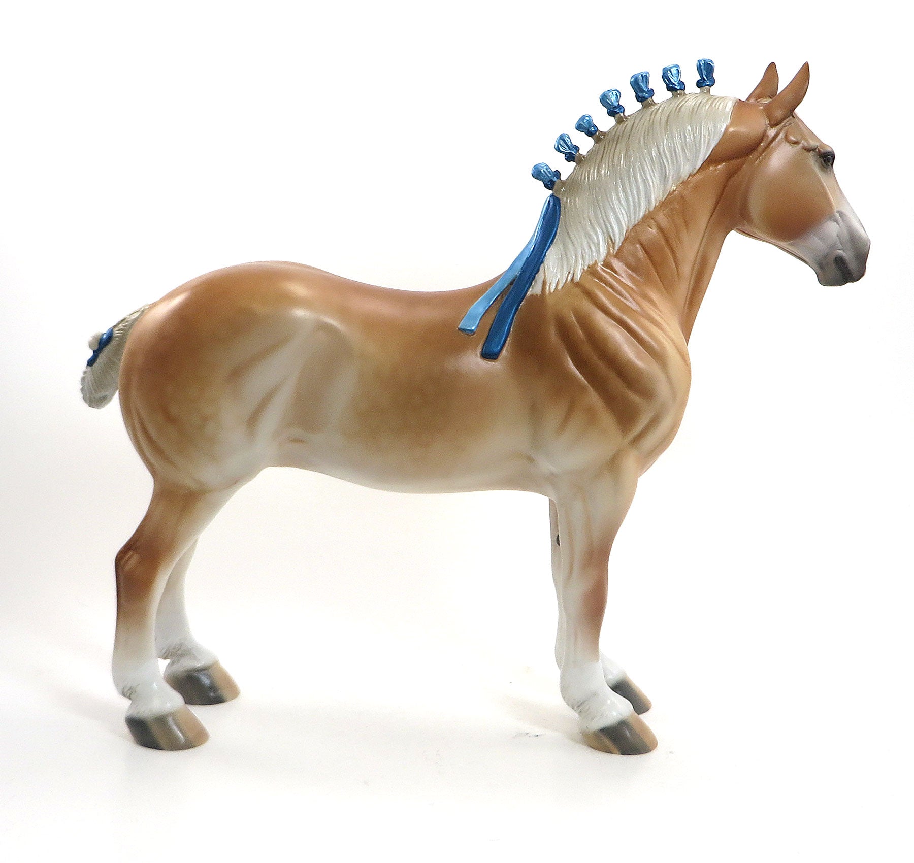 CINNAMON BUN - OOAK Belgian Standing Drafter W/Blue Ribbons 8/14