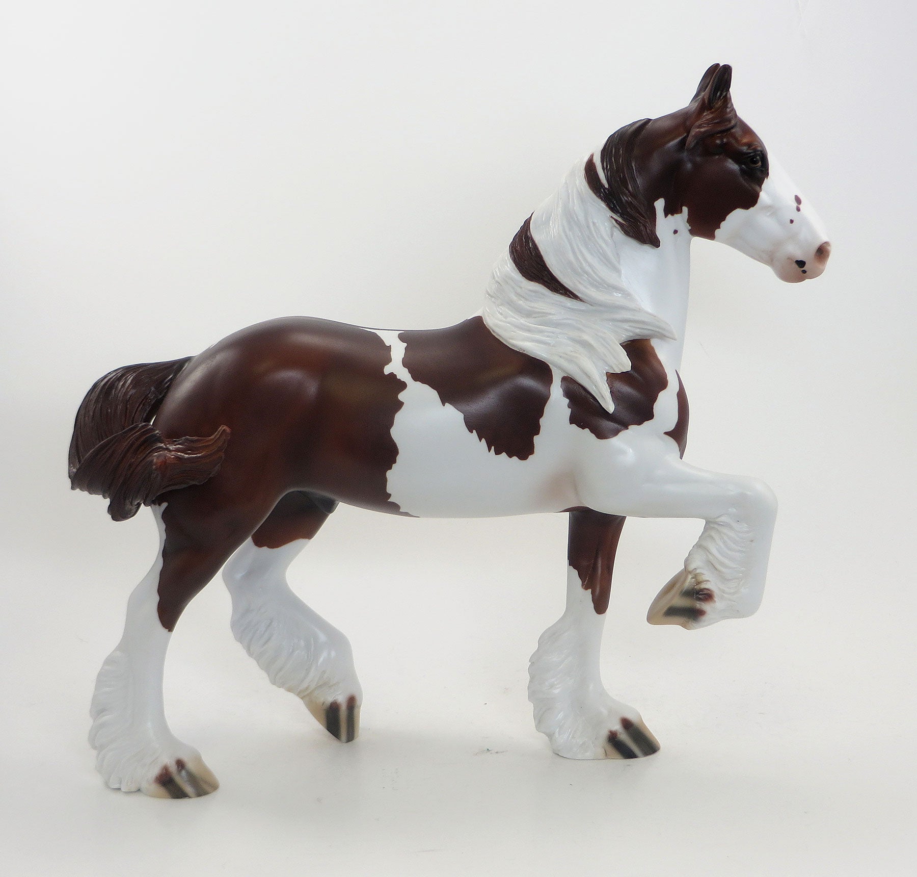 YUKON -  Dark Chestnut Pinto Gelding Trotting Drafter Model Horse - EQ 2015 - LE10 - 7/23