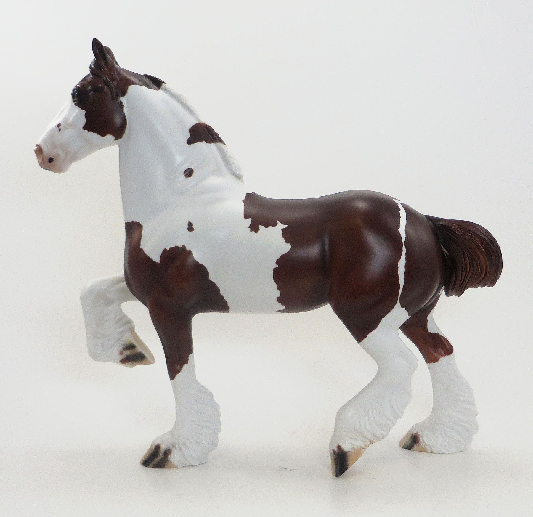 YUKON -  Dark Chestnut Pinto Gelding Trotting Drafter Model Horse - EQ 2015 - LE10 - 7/23