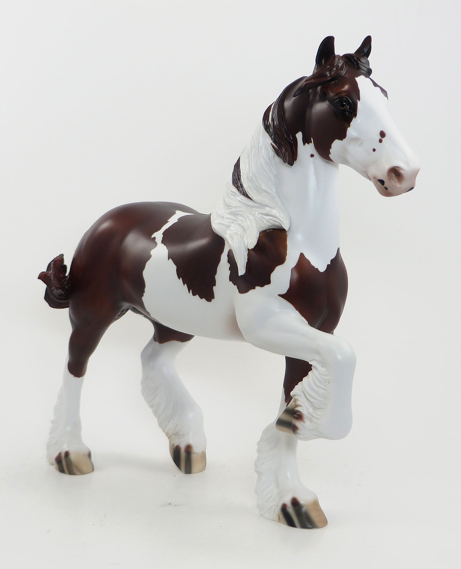 YUKON -  Dark Chestnut Pinto Gelding Trotting Drafter Model Horse - EQ 2015 - LE10 - 7/23