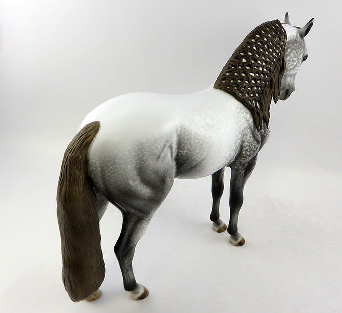 MCALL-OOAK DAPPLE GREY ANDALUSIAN MODEL HORSE BY AL 11/08/16