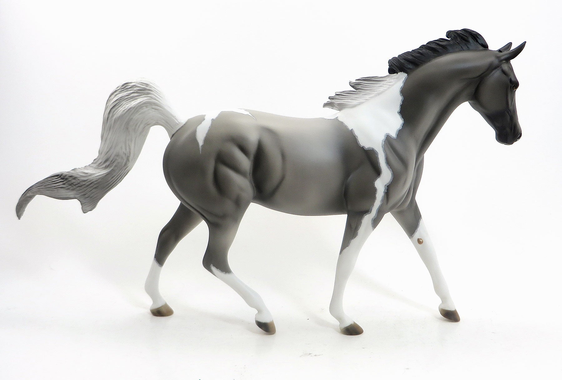 BOOBAFINE - OOAK Grey Pinto Pony Signed and Painted By Allen 8/14