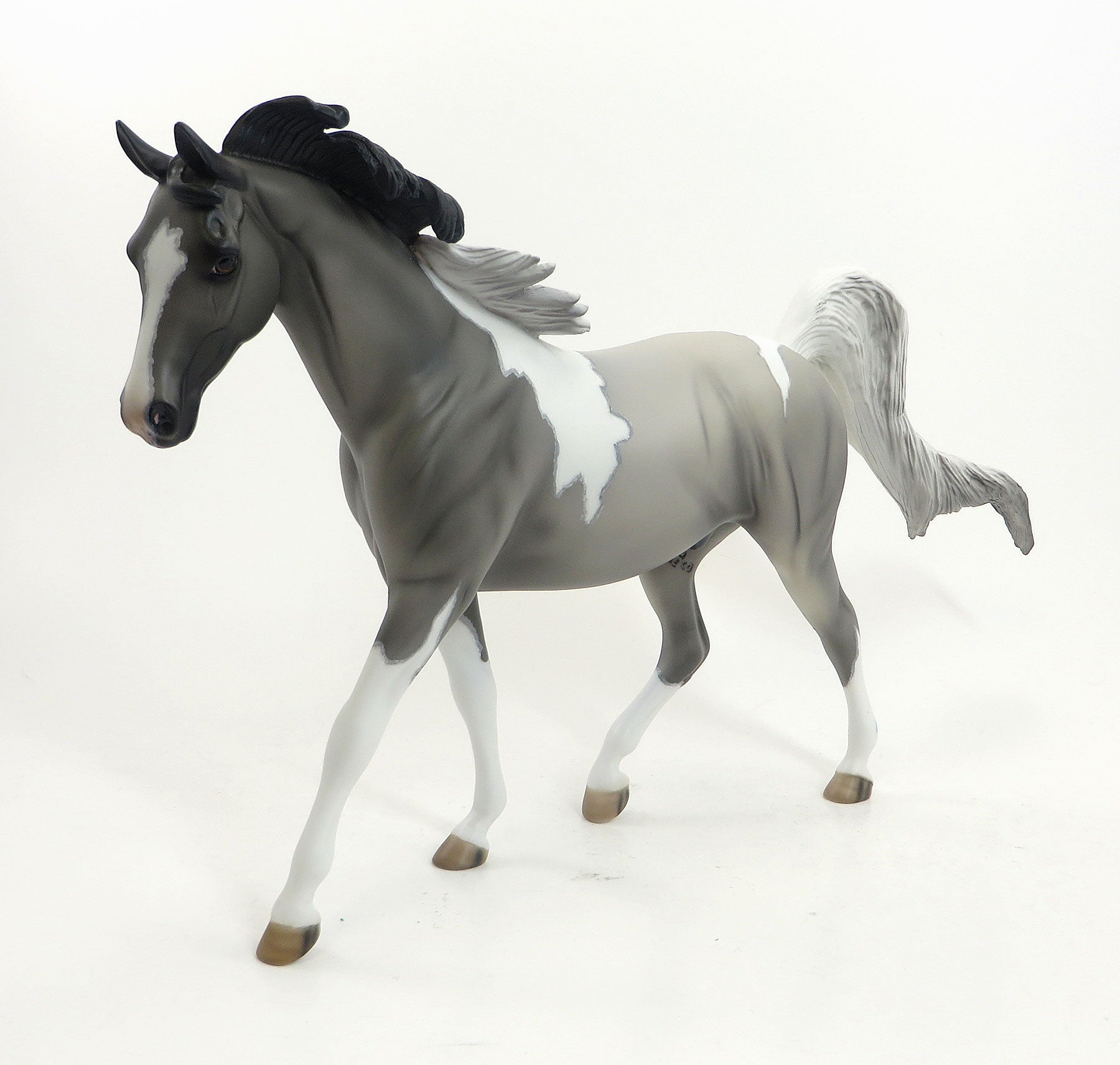 BOOBAFINE - OOAK Grey Pinto Pony Signed and Painted By Allen 8/14