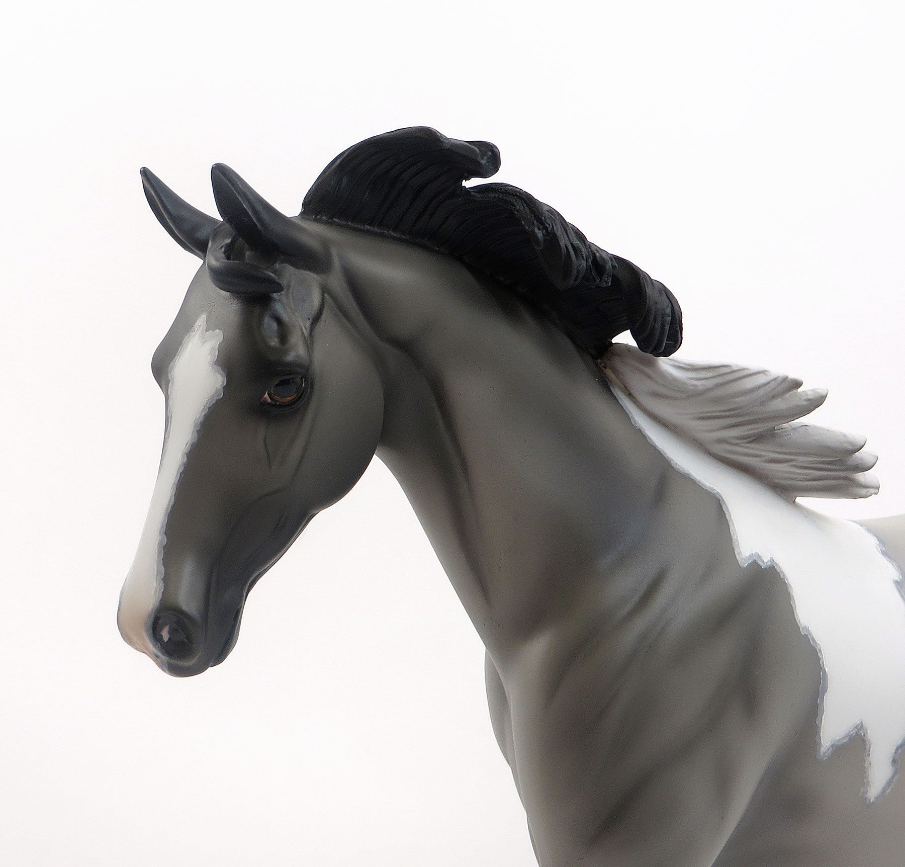 BOOBAFINE - OOAK Grey Pinto Pony Signed and Painted By Allen 8/14