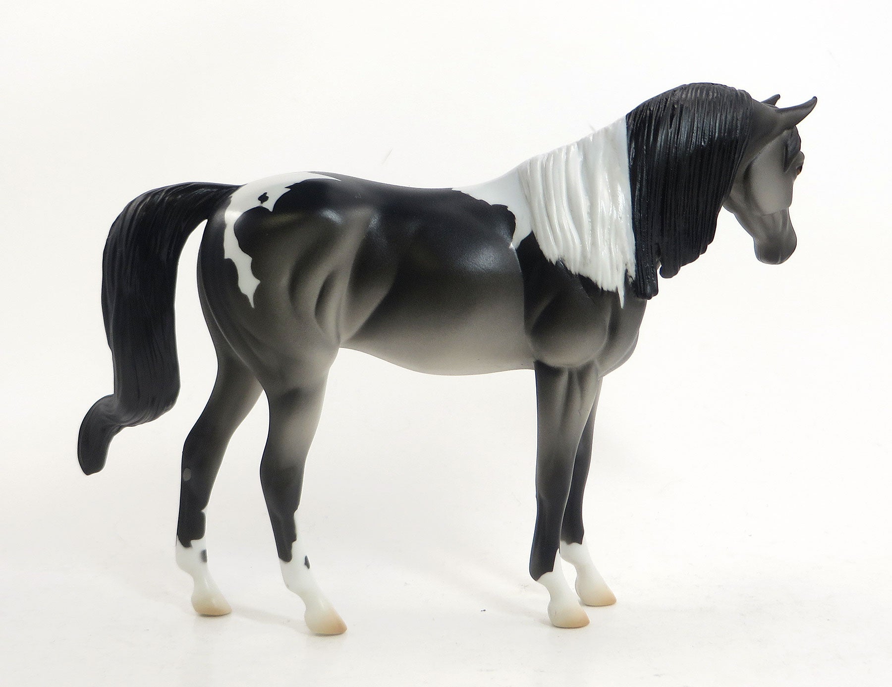 DEEP IN SPACE - Gray and White Pinto Arabian Model Horse Pebbles - LE3 - 3/15