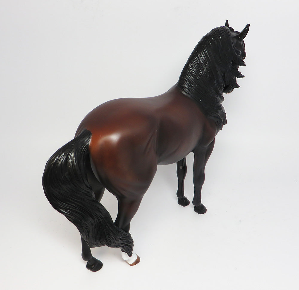 SURGE-OOAK BAY W/ MINIMAL DAPPLING ANDALUSIAN MODEL HORSE 04/07/17