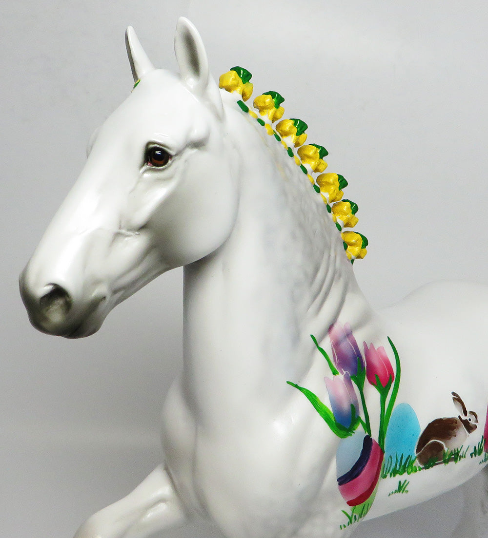 PETER~DAPPLE GREY EASTER DECORATOR TROTTING DRAFTER BY DAWN QUICK 4/10