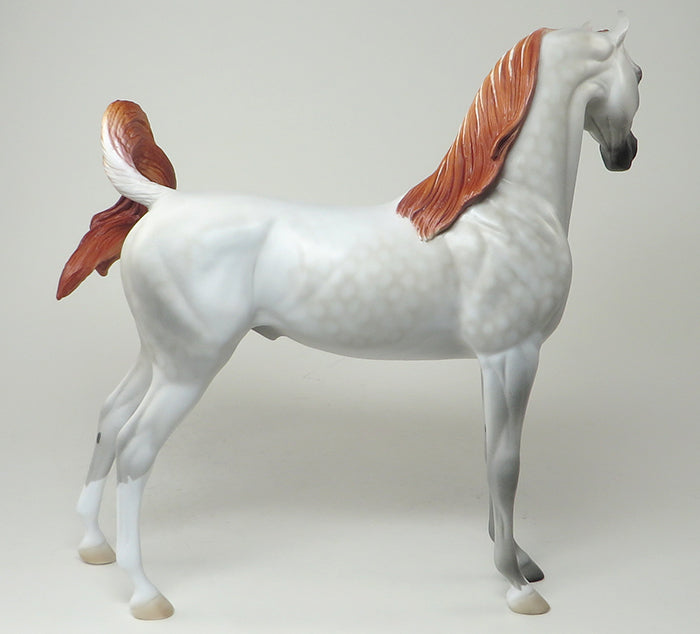 ZELIOUS-OOAK CHESTNUT GOING GREY ARABIAN MODEL HORSE 5/24