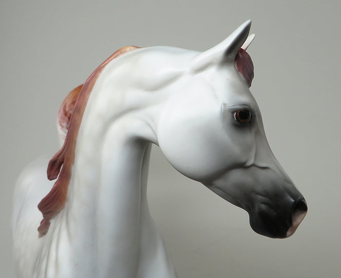 ZELIOUS-OOAK CHESTNUT GOING GREY ARABIAN MODEL HORSE 5/24