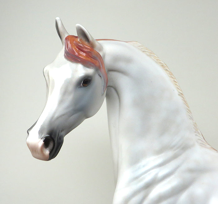 ZELIOUS-OOAK CHESTNUT GOING GREY ARABIAN MODEL HORSE 5/24