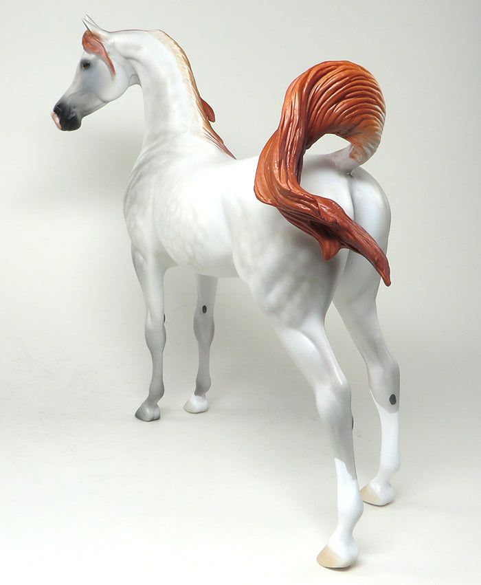 ZELIOUS-OOAK CHESTNUT GOING GREY ARABIAN MODEL HORSE 5/24