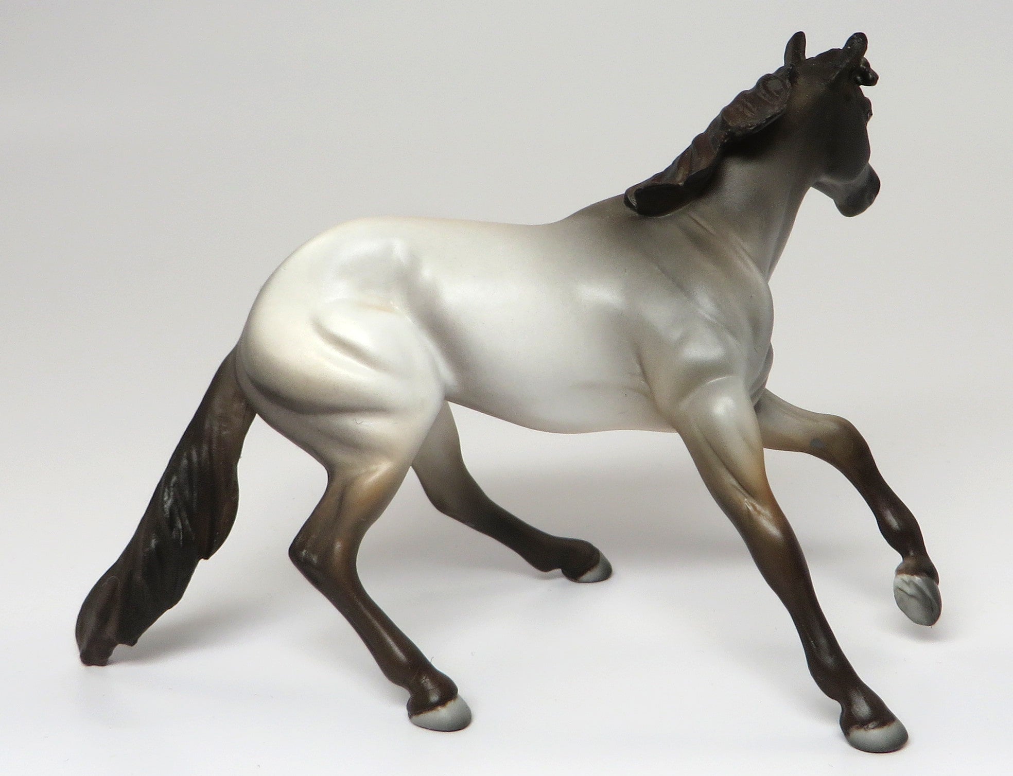 BLUEZ-OOAK BLUE ROAN CUTTER AND CALF MODEL HORSE BY KAREN DIETRICH 6/13