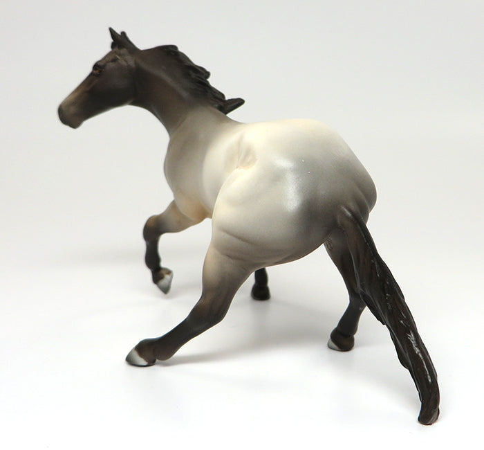 BLUEZ-OOAK BLUE ROAN CUTTER AND CALF MODEL HORSE BY KAREN DIETRICH 6/13