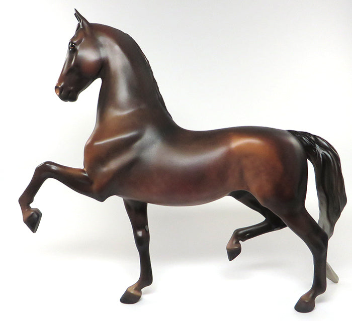 VIXEN-OOAK SILVER CHESTNUT SADDLEBRED MODEL HORSE BY KAREN DIETRICH 6/10