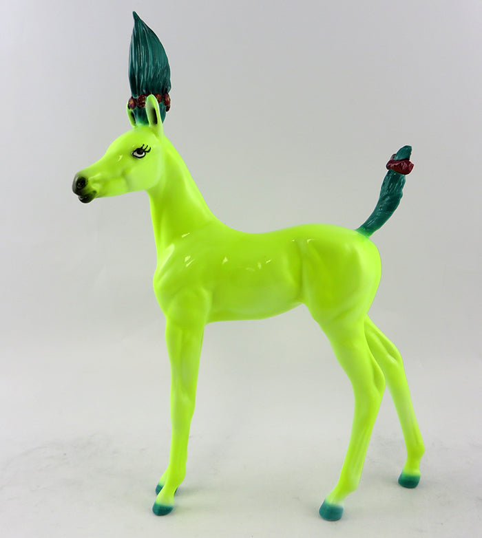 SMIDGE-OOAK NEON GREEN "STONE TROLLEEZ" FOAL MODEL HORSE 11/9/16