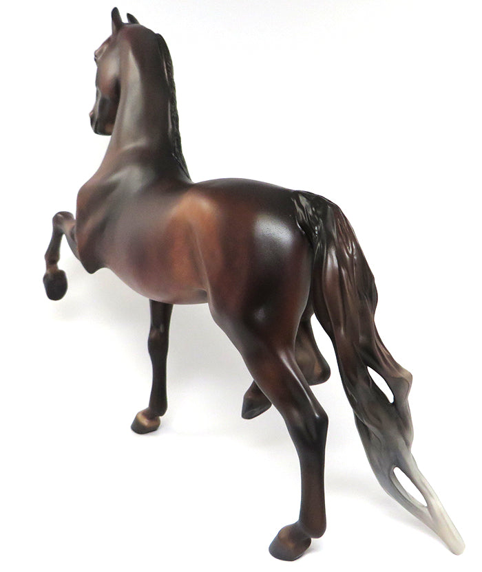 VIXEN-OOAK SILVER CHESTNUT SADDLEBRED MODEL HORSE BY KAREN DIETRICH 6/10