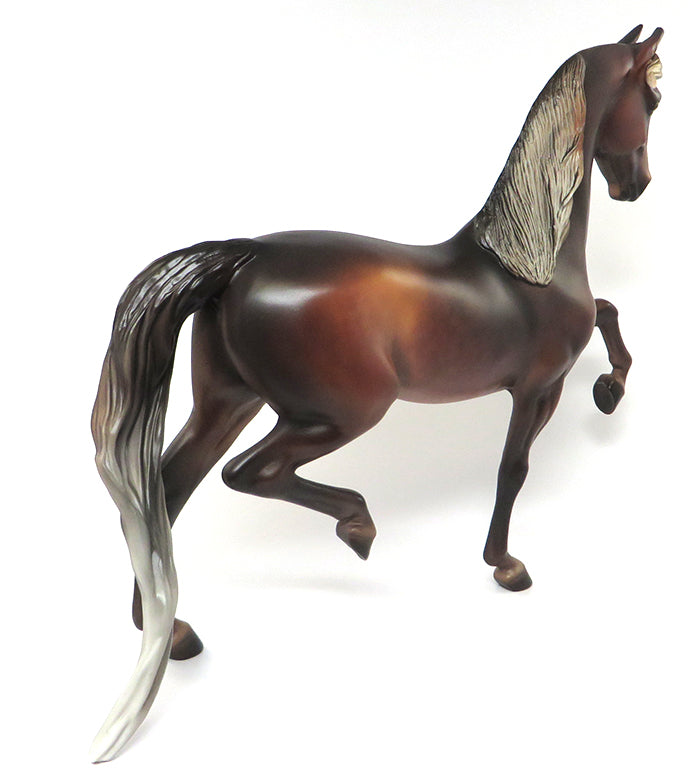 VIXEN-OOAK SILVER CHESTNUT SADDLEBRED MODEL HORSE BY KAREN DIETRICH 6/10