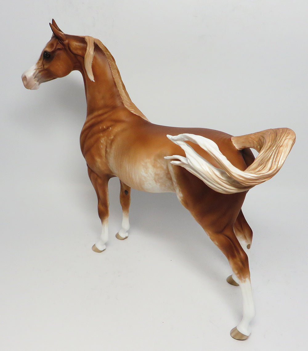 CARMEL BY THE SEA-OOAK CHESTNUT RABICANO ARABIAN MODEL HORSE BY SHERYL LEISURE 4/13
