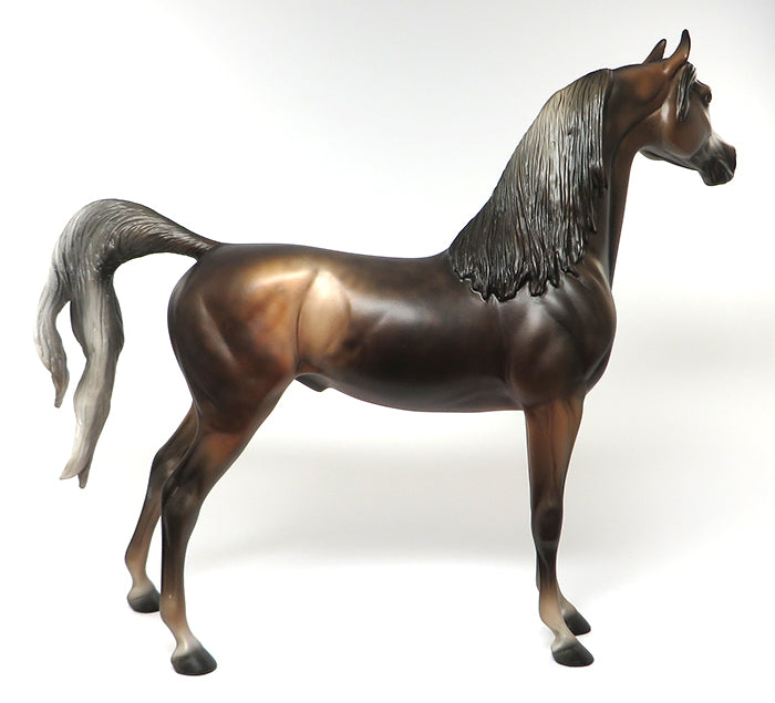 GARLAND-OOAK DAPPLE CHESTNUT GOING GREY MODEL HORSE BY KAREN DIETRICH 6/13