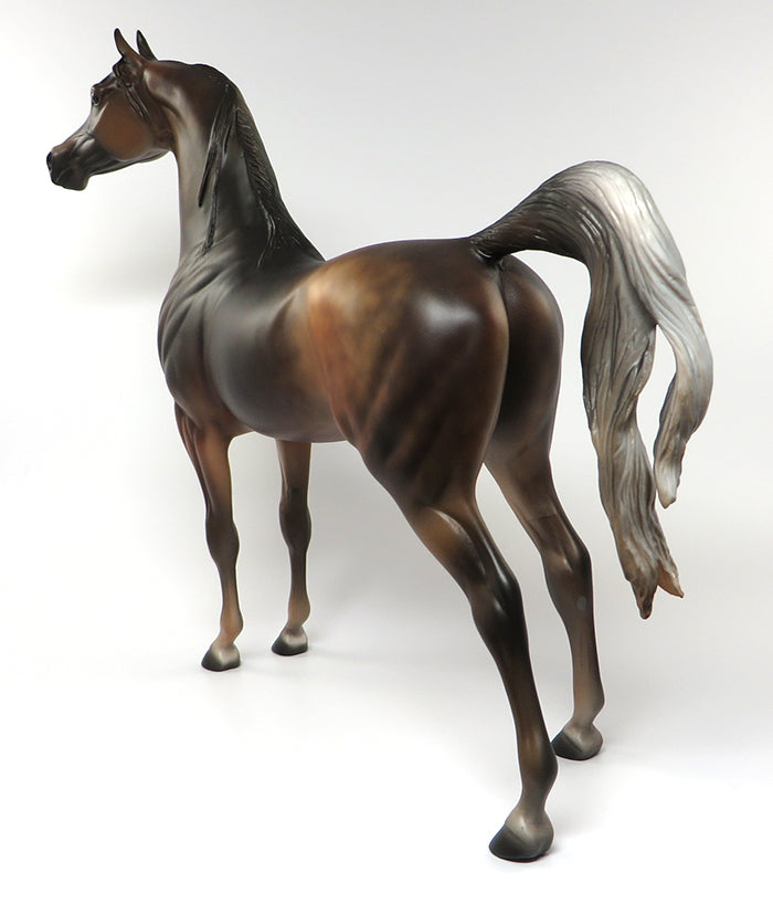 GARLAND-OOAK DAPPLE CHESTNUT GOING GREY MODEL HORSE BY KAREN DIETRICH 6/13