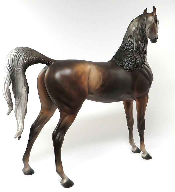 GARLAND-OOAK DAPPLE CHESTNUT GOING GREY MODEL HORSE BY KAREN DIETRICH 6/13