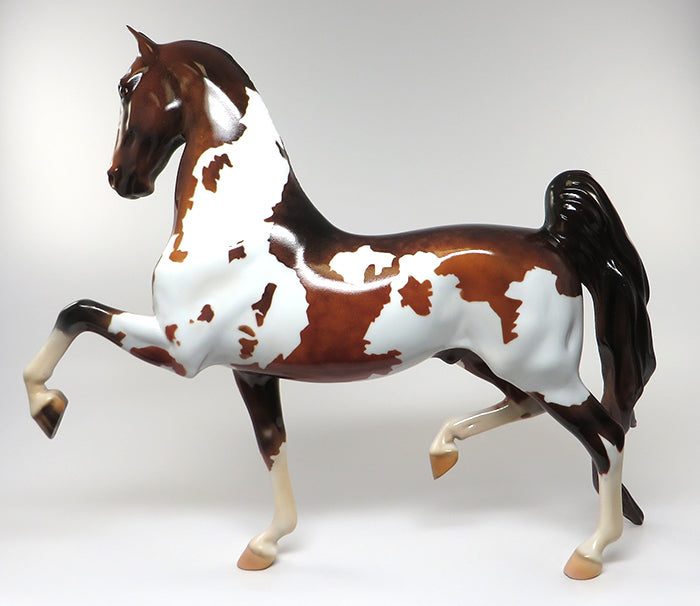 TROUBLE CHILD-OOAK CHESTNUT PAINT SADDLEBRED MODEL HORSE  BY KAREN DIETRICH 6/10