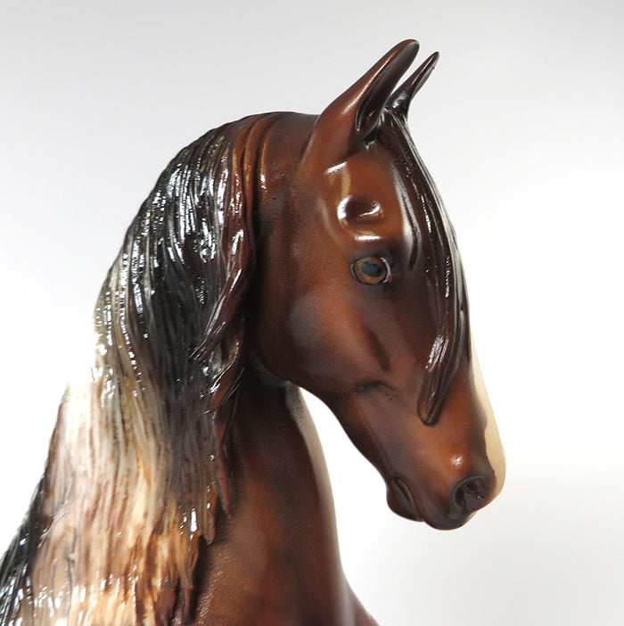 TROUBLE CHILD-OOAK CHESTNUT PAINT SADDLEBRED MODEL HORSE  BY KAREN DIETRICH 6/10