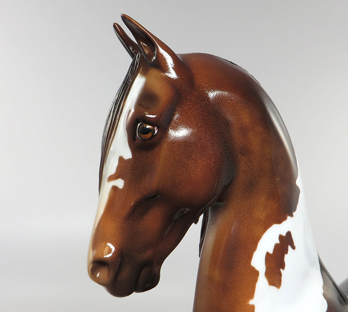 TROUBLE CHILD-OOAK CHESTNUT PAINT SADDLEBRED MODEL HORSE  BY KAREN DIETRICH 6/10