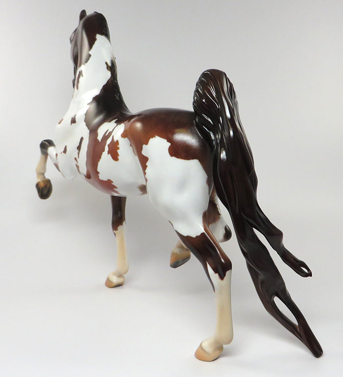 TROUBLE CHILD-OOAK CHESTNUT PAINT SADDLEBRED MODEL HORSE  BY KAREN DIETRICH 6/10