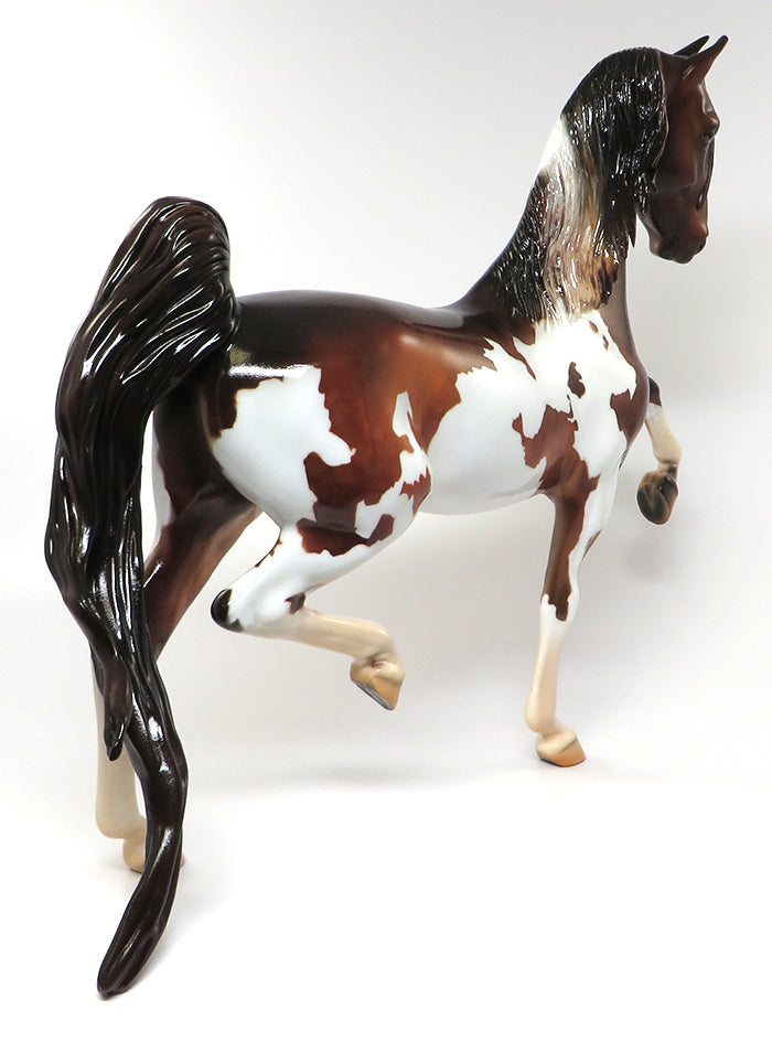 TROUBLE CHILD-OOAK CHESTNUT PAINT SADDLEBRED MODEL HORSE  BY KAREN DIETRICH 6/10