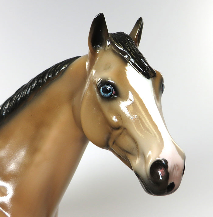 GOOSE-OOAK DAPPLED BUCKSKIN ISH MODEL HORSE 5/24
