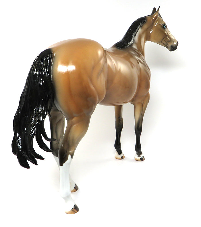 GOOSE-OOAK DAPPLED BUCKSKIN ISH MODEL HORSE 5/24