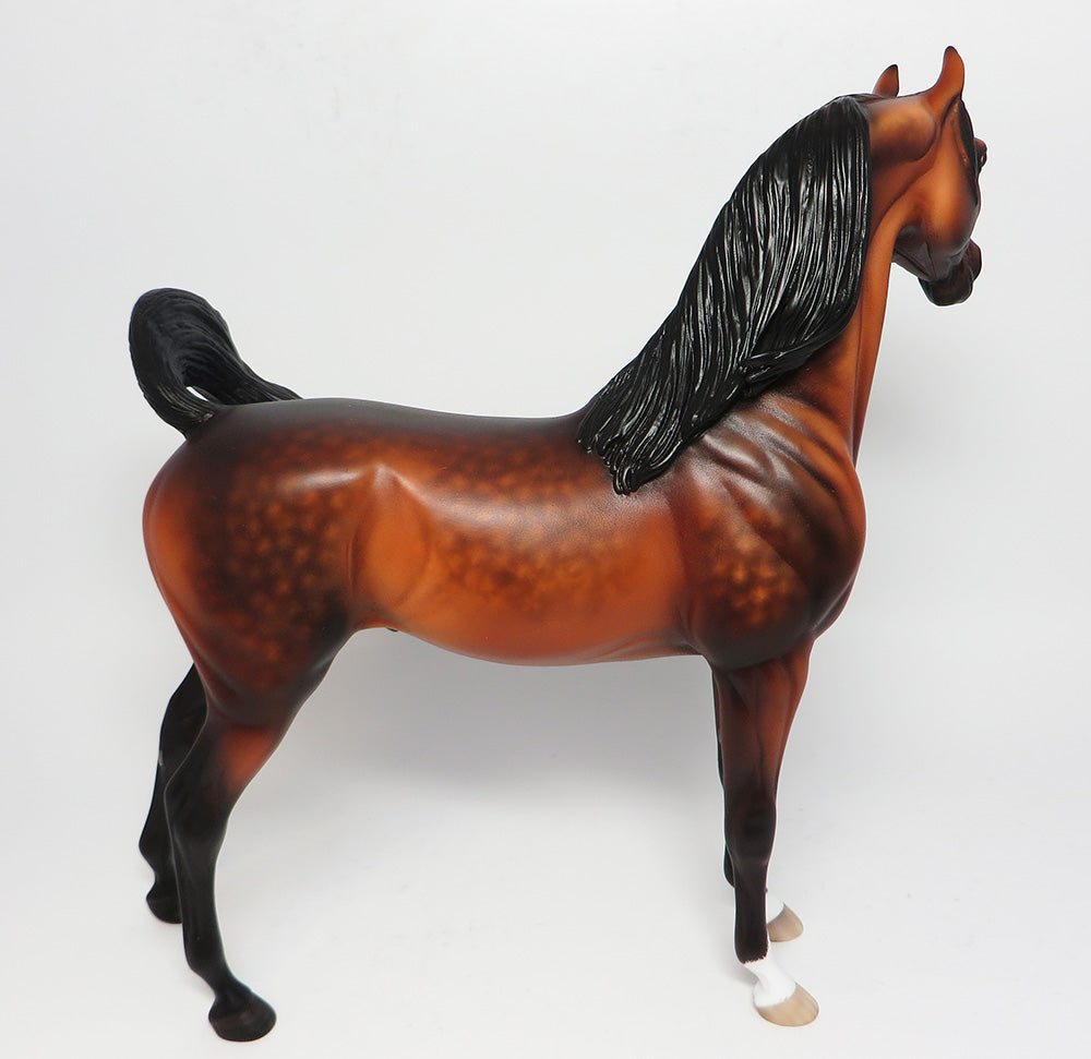 SABRE~OOAK STAR DAPPLE BAY ARABIAN MODEL HORSE BY SHERYL LEISURE  4/12
